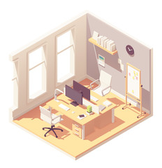 Wall Mural - Vector isometric office room interior