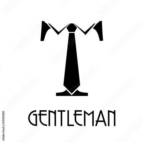 Logotipo Con Texto Gentleman Con Letra T Con Corbata En