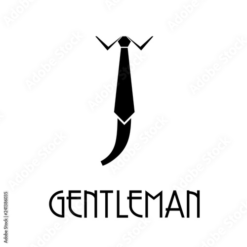 Logotipo Con Texto Gentleman Con Letra J Con Corbata En