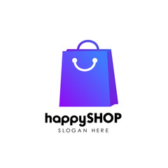 Poster - happy shop logo design template. shopping logo design stock