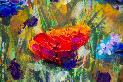 Dekoracja na wymiar  malarstwo-kwiat-nowoczesne-kolorowe-dzikie-kwiaty-plotno-abstrakcja-zamknij-farba-impasto-olej-imp
