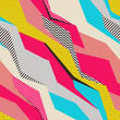 Colorful geometric pop art seamless pattern