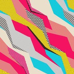 Colorful geometric pop art seamless pattern