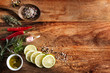Spices on wooden chopping board