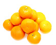 fresh tangerines on a white background