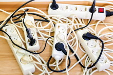 Old And Unsafe Overloaded Power Strips