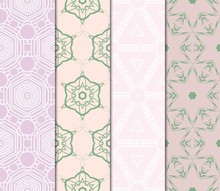 Set Of Luxury Geometric Ornament. Seamless Pattern. Color. Vector Illustration. For Wallpaper, Invitation, Holiday Background