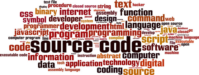 Source code word cloud