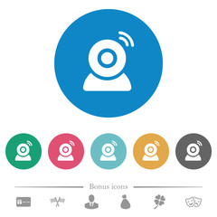 Poster - Wireless camera flat round icons