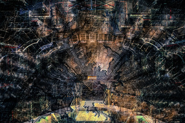 Wall Mural - collage abstract futuristic construction design structure background. the elements of this image fur