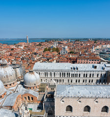 Wall Mural - Europe. Italy. View of the tiled red roofs of Venice