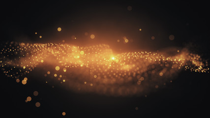 Wall Mural - the perfect movement of the gold background. dust of the universe with stars on a black background. 