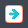 © feelisgood - Arrow sign in a square icon. Web button is created in flat style. The design graphic element is saved as a vector illustration in the EPS file format.