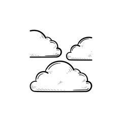 Canvas Print - Cloud in the sky hand drawn outline doodle icon