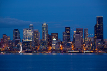 Sticker - seattle skyline at night