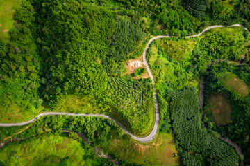 Wall Mural - the route on the mountain connecting the city at chiang rai Thailand