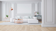 Luxury Modern White Living Room Interior,3drender
