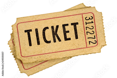 Fotomural Old vintage torn cinema tickets