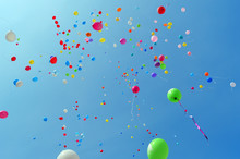 Multicolored Balloons Against The Blue Sky
