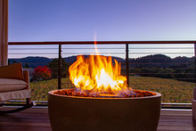 Napa Valley Fire Pit Overlooking Vineyards