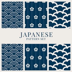 japanese-inspired pattern vector set