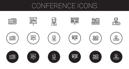 Wall Mural - conference icons set