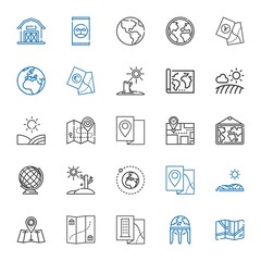 land icons set