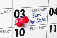 Wall Calendar With A Red Pin - February 03