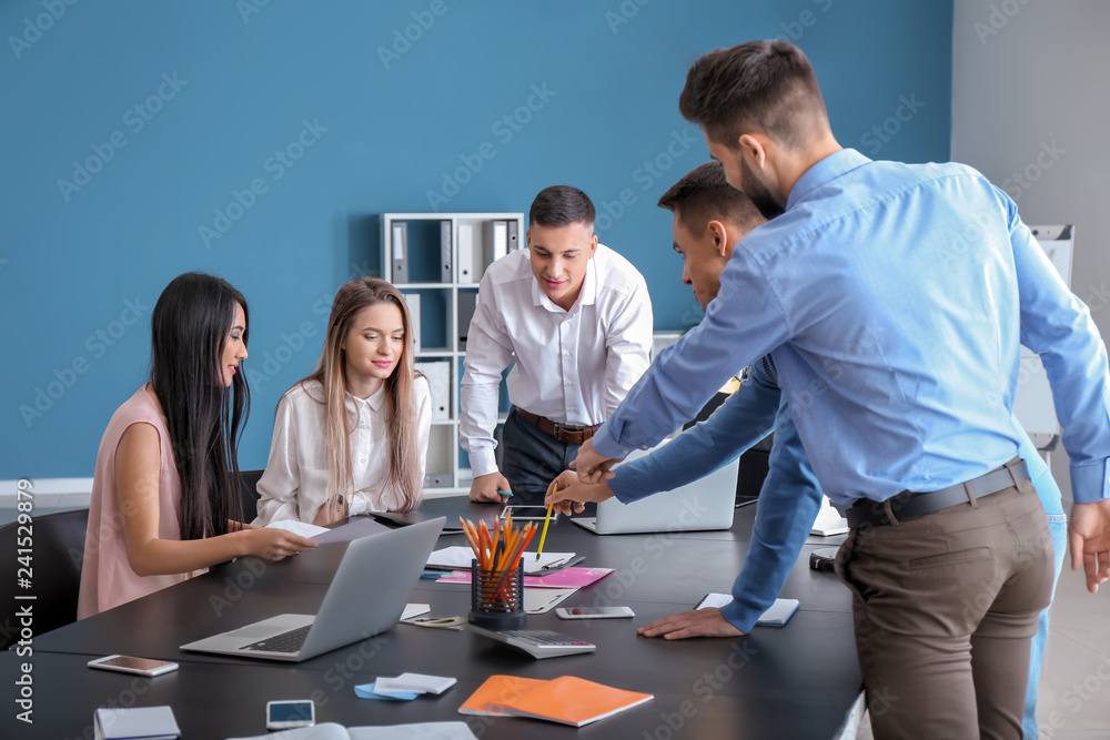 Group of young people studying at the university