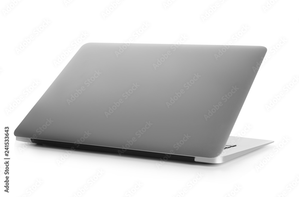Modern laptop on white background