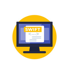 Poster - Swift programming, coding vector flat icon