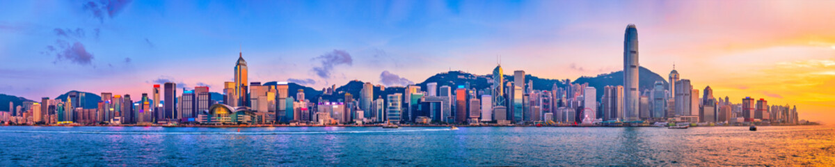 Junk boat in Hong Kong Victoria Harbour