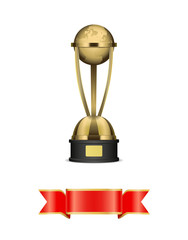 Wall Mural - awarding statuette with globe or planet on stand