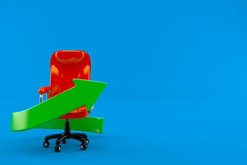 Canvas Print - Business chair with green arrow