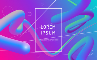 Fototapete - Abstract vector background. Modern composition with spheres and lines shape and place for text or message