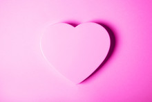 Pink Heart On Gradient Background.