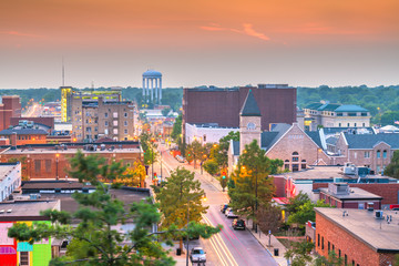 Fototapete - Columbia, Missouri, USA downtown city skyline