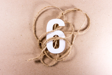 6 number six, graphic white digit
