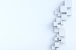 © good24 - White geometric cube shapes  and copy space background. for design decorate. Realistic 3D render.