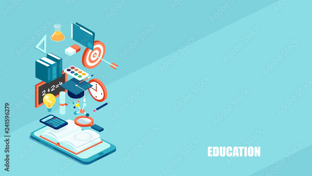 Education 3d isometric web icons. Stock Vector | Adobe Stock