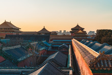 Forbidden City Beijing, China In Winter From Above
