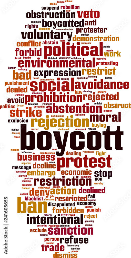 Boycott word cloud Stock Vector | Adobe Stock