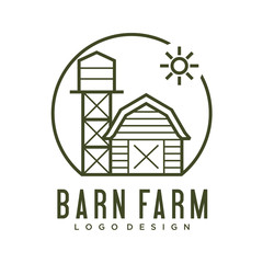 Aufkleber - farmhouse logo, agriculture vector, eco products, black emblem, natural product, Simple Minimalist Barn Farm Logo design inspiration