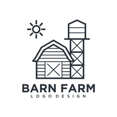 Aufkleber - farmhouse logo, agriculture vector, eco products, black emblem, natural product, Simple Minimalist Barn Farm Logo design inspiration