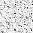 © saint_antonio - Love and Valentine Day seamless pattern vector illustration. Hand drawn sketched doodle romantic symbols background