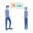 © grgroup - young men with dialog bubble avatar character