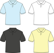 Set Of Four Blank Polo Shirts Front
