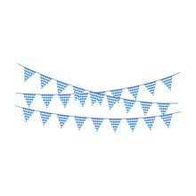 Blue And White Bunting Banners - Banner Or Bunting With Blue And White Colors Of Bavarian Flag