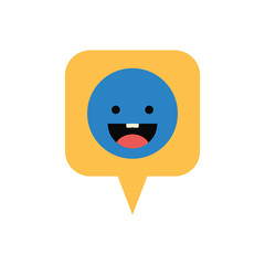 speech bubble with happy face isolated icon