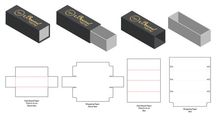 Box packaging die cut template design. 3d mock-up